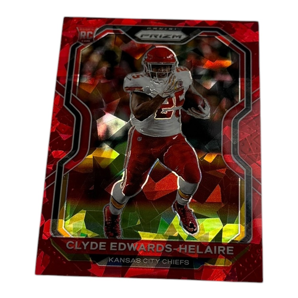 2020 Panini Prizm Clyde‎ Edwards-Helaire Red Ice Prizm RC Rookie Card 328 Chiefs